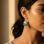 将图像加载到图库查看器中， 925纯银淡水珍珠拉长石耳环（女士款）
