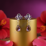 Load image into Gallery viewer, Amethyst Drop Earrings | 925 Silver Cluster Earrings for Women
