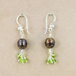 将图像加载到图库查看器中， Silver Pearl &amp; Peridot Drop Earrings for Women | Dangle Earrings
