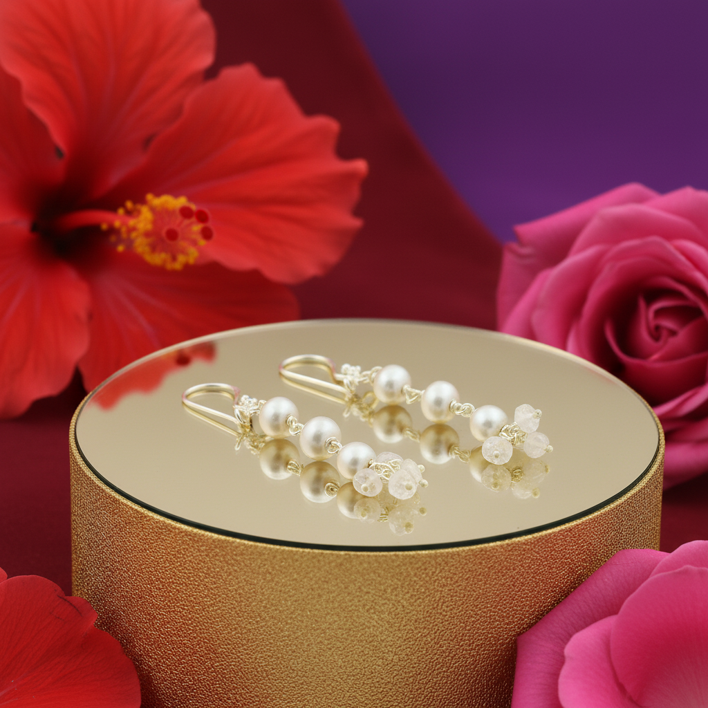 925 Silver Pearl Drop Earrings for Women | Elegant Jewelry