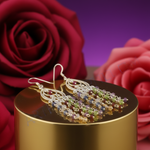 Load image into Gallery viewer, 925 Silver Chandelier Earrings with Gemstone Dangles for Women
