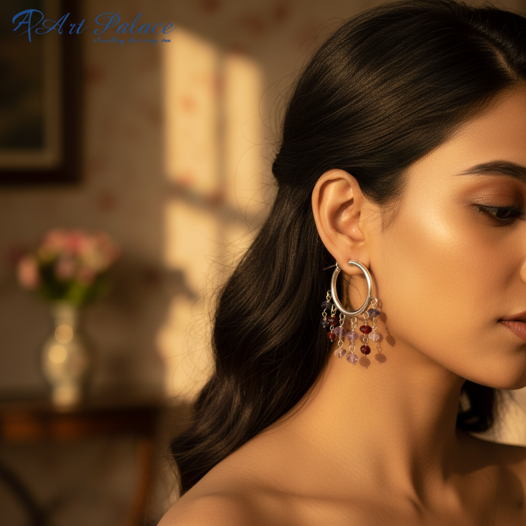 925 Silver Gemstone Dangle Earrings | For Women | Gift