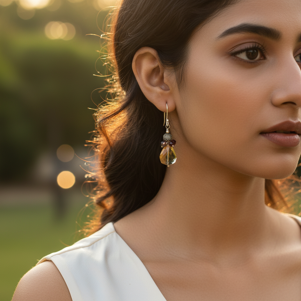 925 Silver Citrine Gemstone Earrings for Women | Gift Jewelry