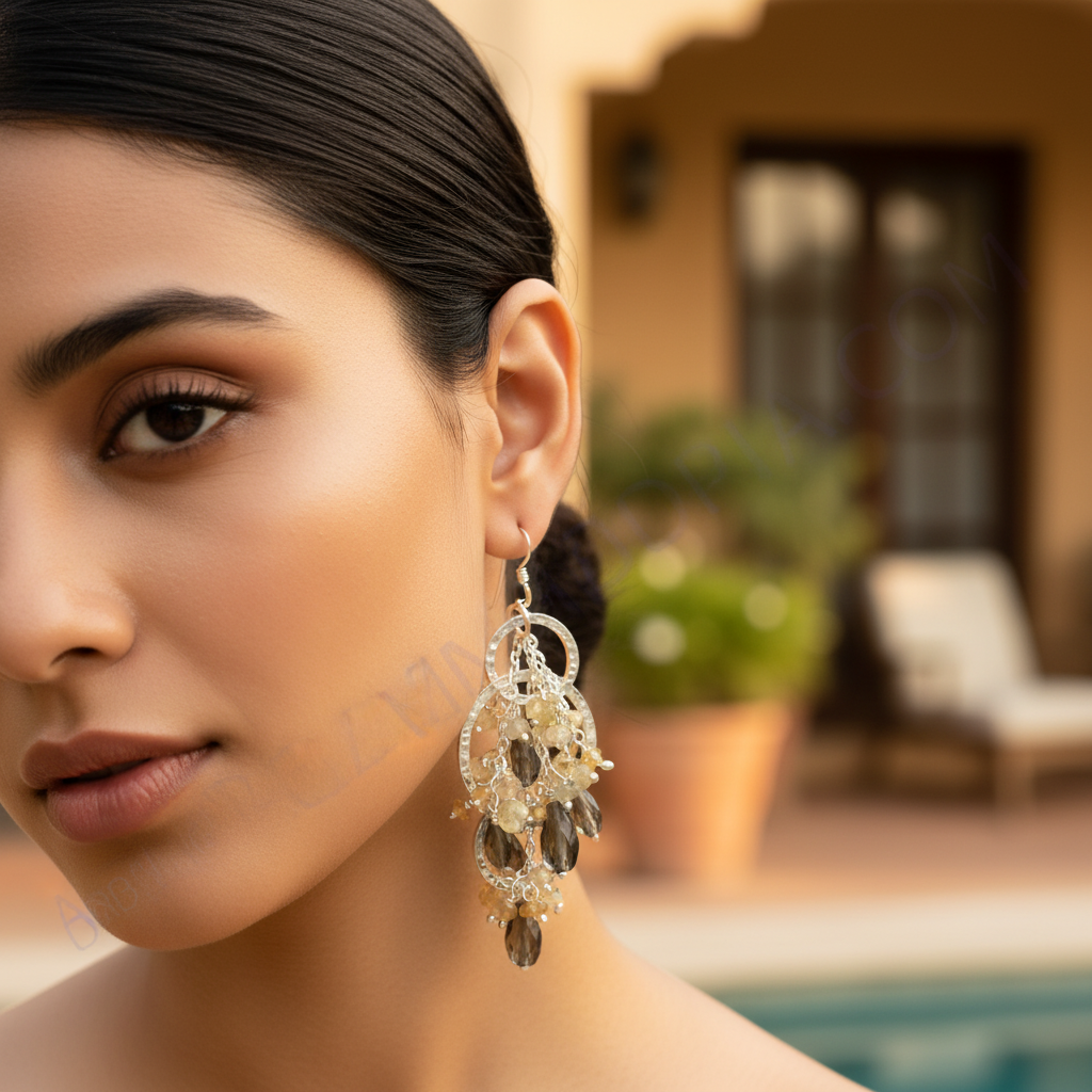 925 Silver Gemstone Dangle Earrings | Women's Jewelry Gift