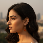 Load image into Gallery viewer, 925 Silver Orange Carnelian Teardrop Earrings for Women
