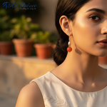 将图像加载到图库查看器中， 925纯银红玛瑙珍珠水滴耳环（女士款）
