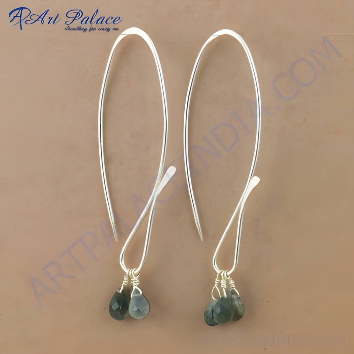 925 sterling silver drop earrings with teardrop shaped green gemstones, perfect for any occasion