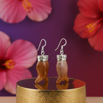 Load image into Gallery viewer, Silver Fish Earrings | Gemstone Dangle Earrings for Women
