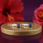 将图像加载到图库查看器中， 925纯银珍珠青金石耳环 | 女士 | 礼物
