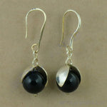 将图像加载到图库查看器中， Silver Black Onyx Ball Earrings for Women | Daily Wear Jewelry
