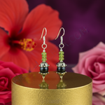 Load image into Gallery viewer, 925 Silver Peridot &amp; Black Pearl Drop Earrings for Women

