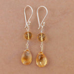 将图像加载到图库查看器中， Citrine Gemstone Dangle Earrings | 925 Silver | Women's Jewelry
