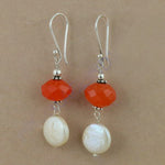 Load image into Gallery viewer, 925 Silver &amp; Orange Gemstone Dangle Earrings | Women's Jewelry

