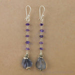 将图像加载到图库查看器中， 925 Silver Amethyst Drop Earrings for Women | Gemstone Jewelry
