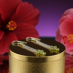 将图像加载到图库查看器中， 925纯银橄榄石吊坠耳环（女士款）| 绿色宝石
