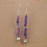 将图像加载到图库查看器中， 925 Silver Amethyst Drop Earrings for Women | Daily Wear
