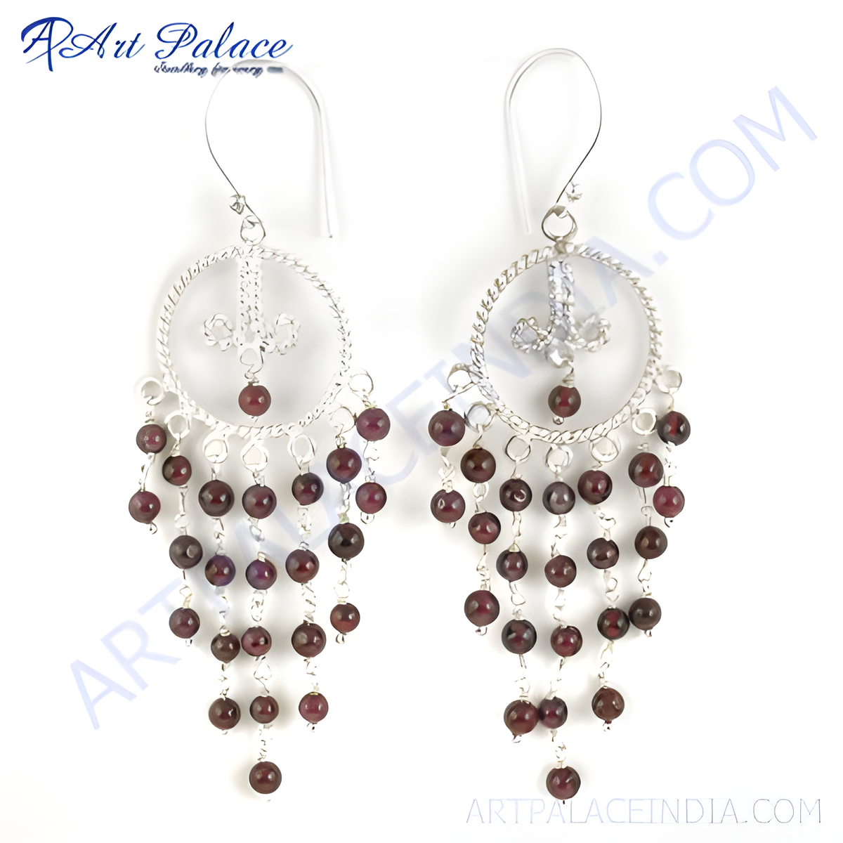 925 sterling silver dangle earrings with red garnet gemstones, perfect for any occasion