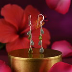 将图像加载到图库查看器中， 925纯银橄榄石和拉长石吊坠耳环（女士款）
