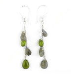 Load image into Gallery viewer, 925 Silver Peridot &amp; Labradorite Dangle Earrings for Women
