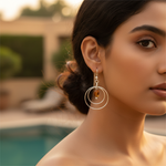 Load image into Gallery viewer, Silver Dangle Earrings with Amber Stone | Women&#39;s Jewelry Gift
