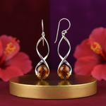 Load image into Gallery viewer, 925 Silver Citrine Drop Earrings for Women | Gemstone Jewelry
