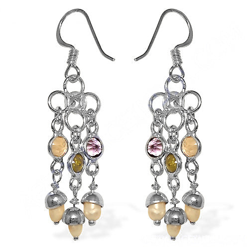 925 Silver Gemstone Dangle Earrings | For Women | Gift