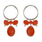 将图像加载到图库查看器中， Silver Hoop Earrings with Orange Carnelian | Women's Jewelry Gift

