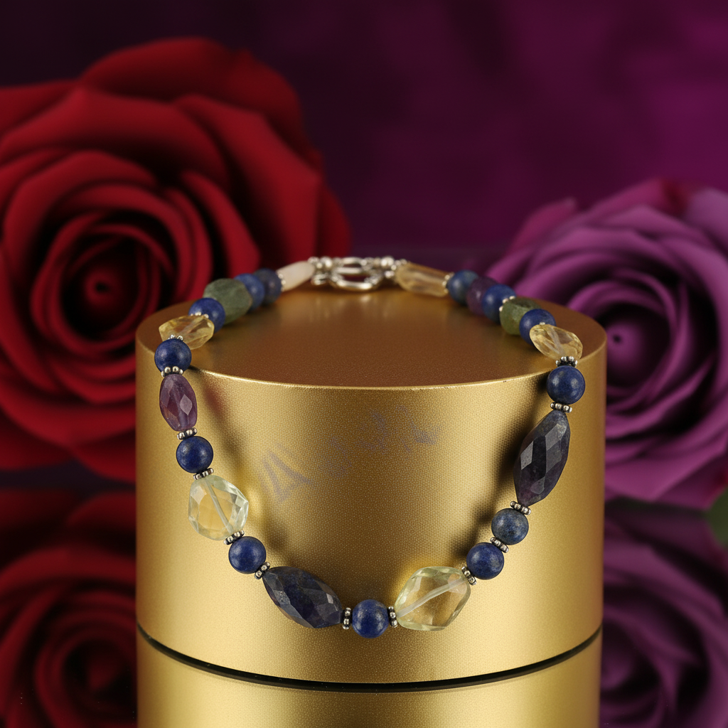 Gemstone beaded necklace | semi precious stone jewelry for women