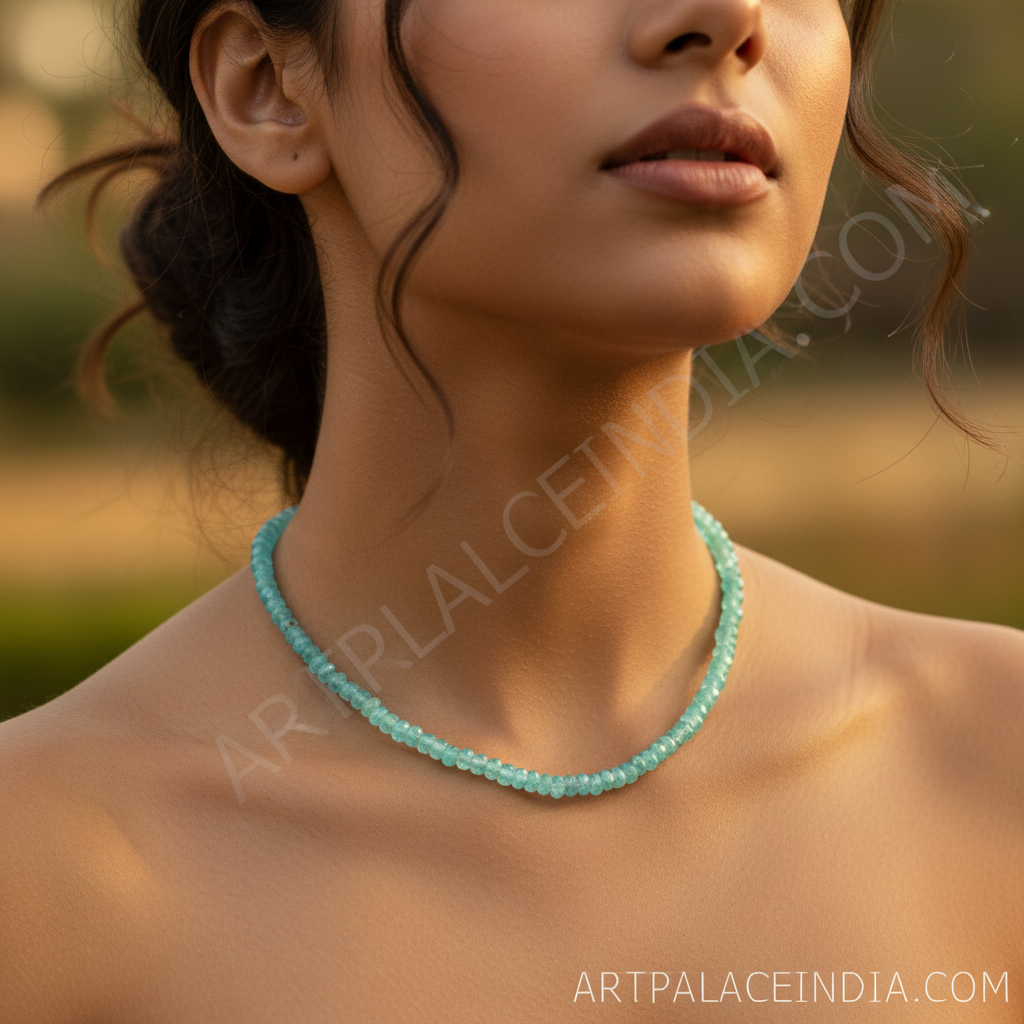 女士海蓝宝石珠项链 | 宝石首饰