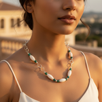 Load image into Gallery viewer, 925 Silver White Stone &amp; Emerald Necklace for Women
