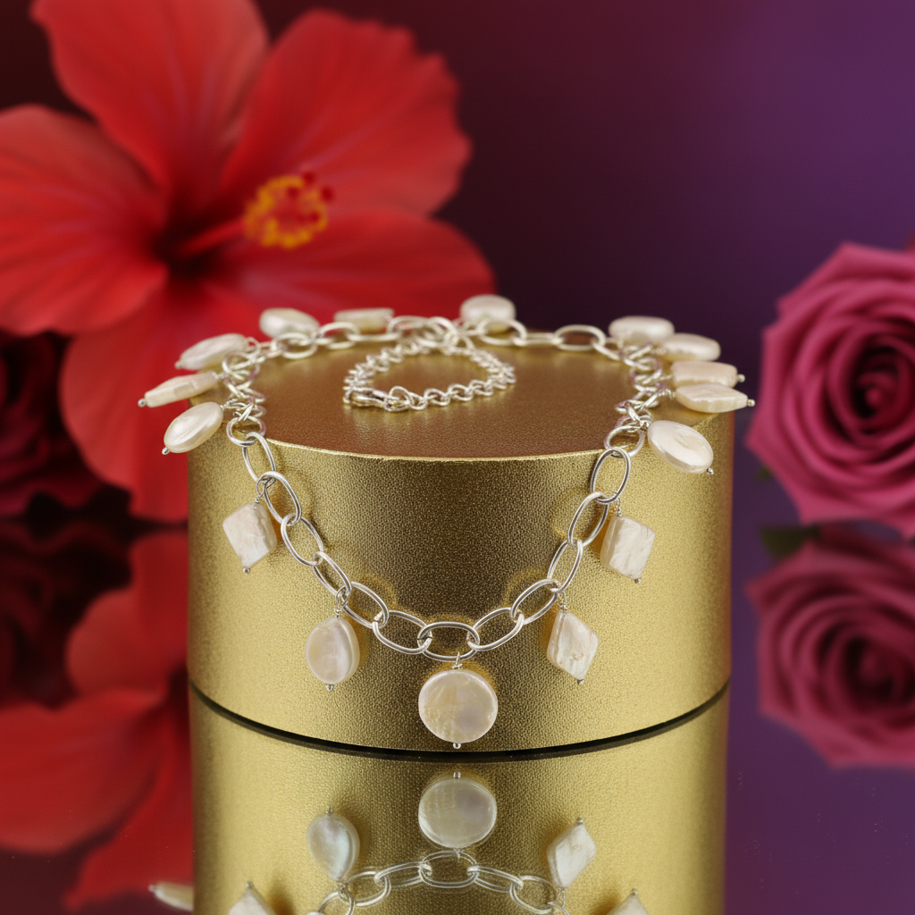 Silver Pearl Charm Necklace | Elegant Women's Jewelry Gift