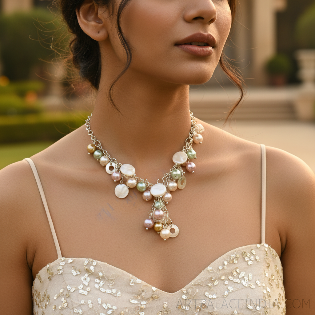 Pearl Cluster Necklace | gold plating Chain | Women's Fashion Jewelry