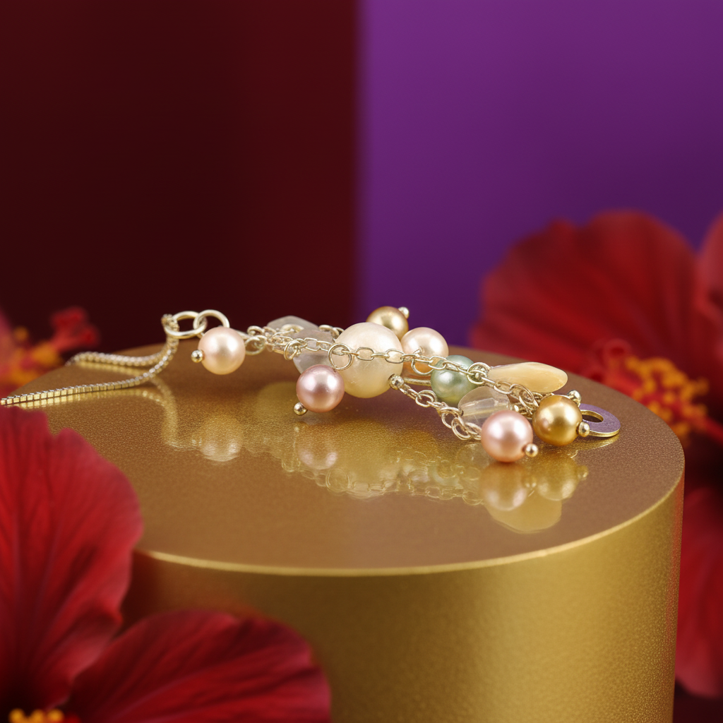 Pearl Cluster Necklace | gold plating Chain | Women's Fashion Jewelry