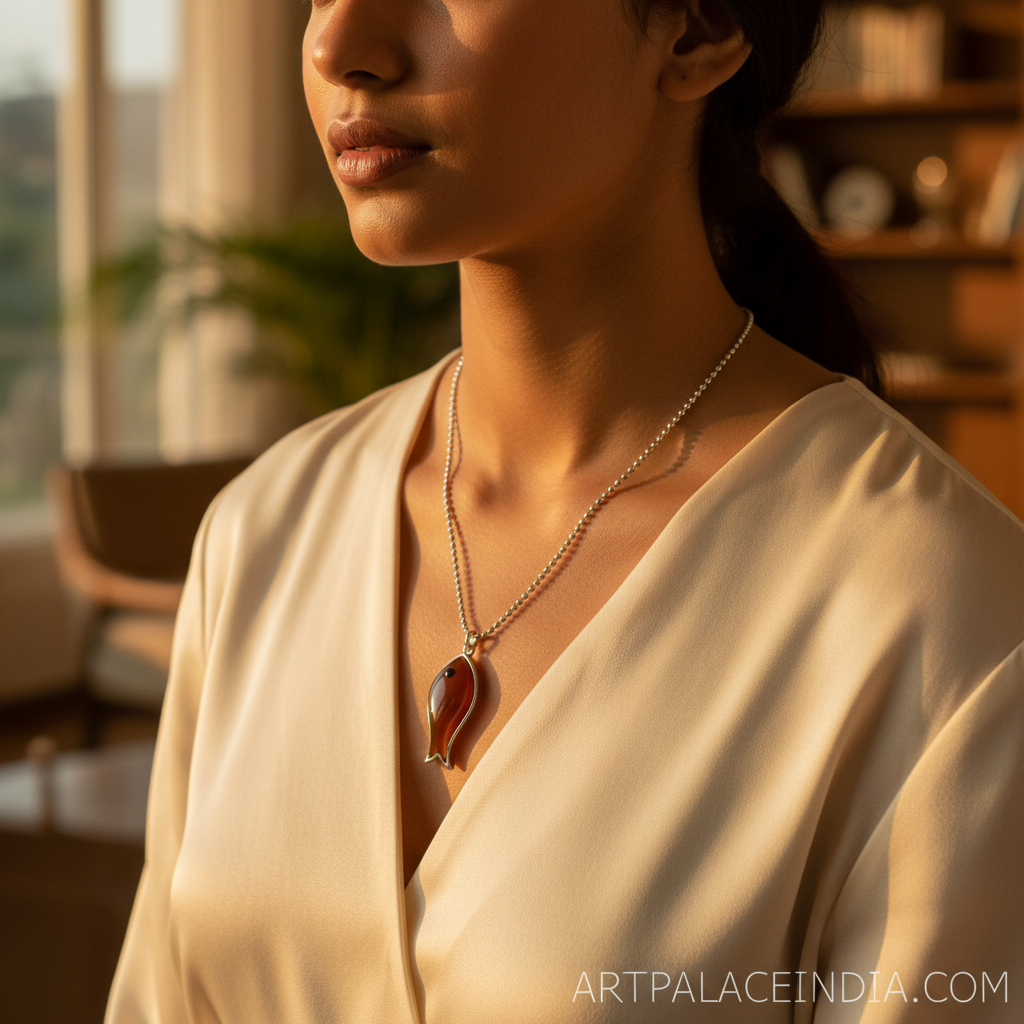 Silver Fish Pendant Necklace for Women | Gemstone Jewelry