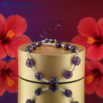 将图像加载到图库查看器中， 紫水晶珠项链 | 925银链女士项链
