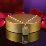 Load image into Gallery viewer, Silver Beaded Necklace with Square Pendant | Women&#39;s Gift
