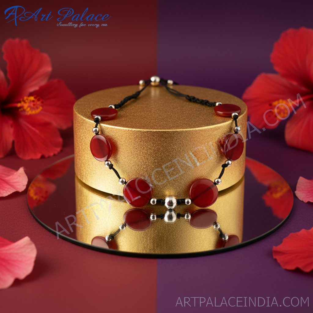 Red Stone Beaded Necklace | Handmade Jewelry for Women