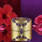 将图像加载到图库查看器中， 紫水晶宝石流苏项链 | 女士银色个性首饰
