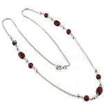 将图像加载到图库查看器中， 925 Silver Garnet Bead Necklace for Women | Gemstone Jewelry
