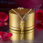 Load image into Gallery viewer, Silver Citrine Gemstone Pendant Necklace for Women | Gift Jewelry
