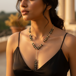 Load image into Gallery viewer, Black Bead Y-Necklace for Women | Fashion Jewelry Gift
