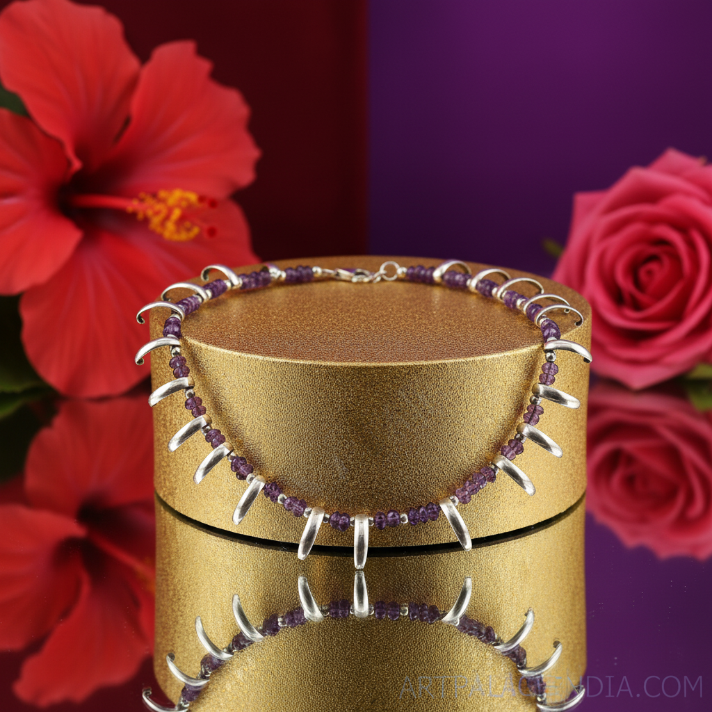 Silver amethyst necklace for women | gemstone jewelry