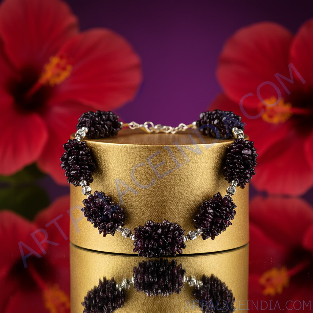 Garnet bead cluster necklace | sterling silver | women's jewelry