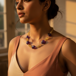 Load image into Gallery viewer, Amethyst Citrine Bead Necklace | Gemstone Jewelry for Women

