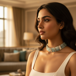 将图像加载到图库查看器中， 女士海蓝宝石串珠颈链 | 宝石首饰
