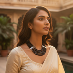 Load image into Gallery viewer, Black Bead Multi-Strand Necklace for Women | Statement Jewelry
