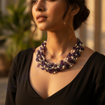 Load image into Gallery viewer, Amethyst &amp; Pearl Beaded Necklace | Purple Gemstone Jewelry

