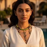 Load image into Gallery viewer, Green Peridot &amp; Garnet Beaded Necklace for Women | Unique Jewelry
