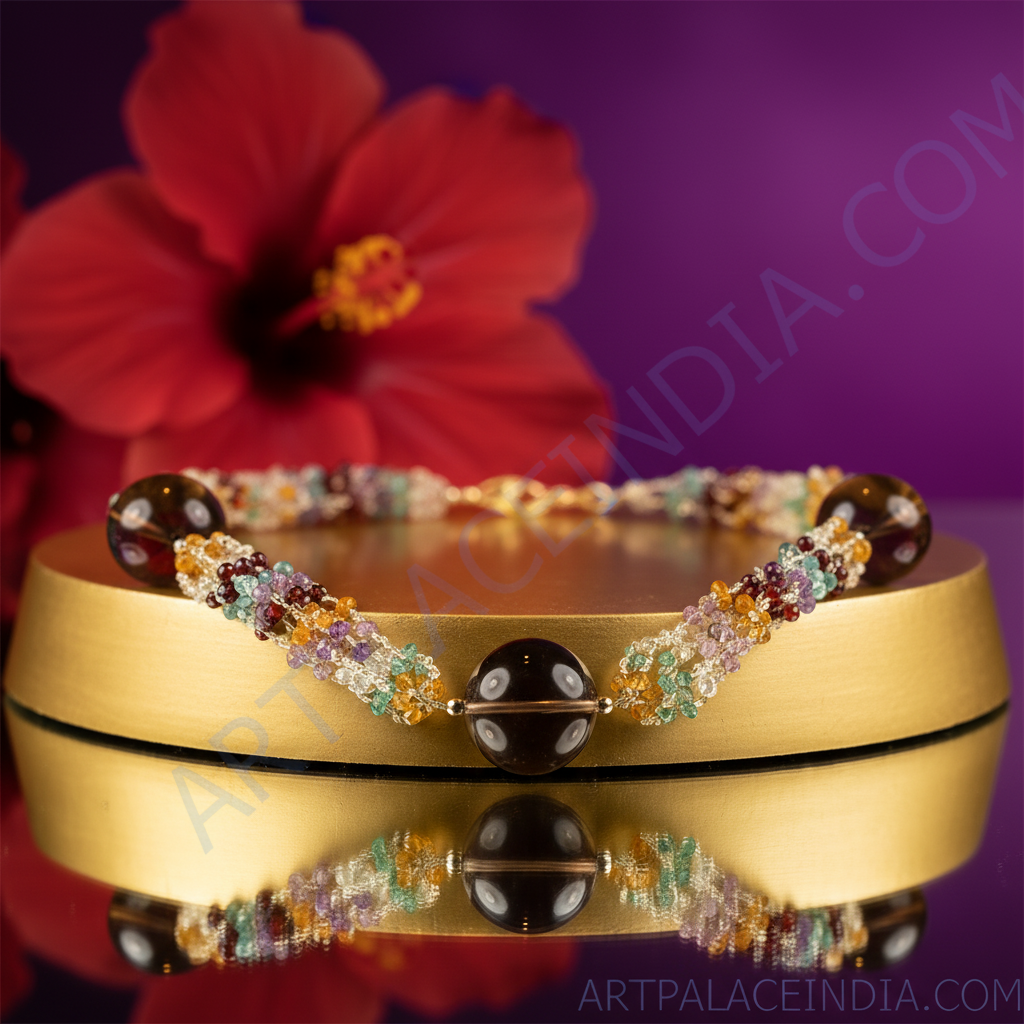 Beaded Gemstone Statement Necklace for Women | Fashion Jewelry