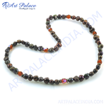 Load image into Gallery viewer, Black freshwater pearl necklace with interspersed garnet beads, ideal for women&#39;s jewelry.
